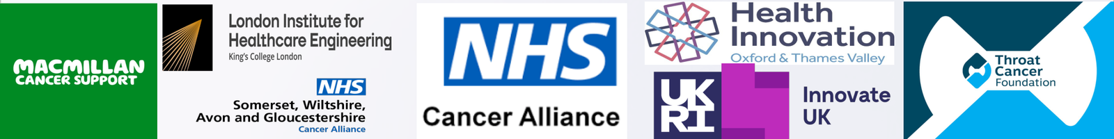 ChaseAI's collaborators: Macmillan Cancer Support, the London Institute for Healthcare Engineering at King's College London, the NHS Somerset, Wiltshire, Avon and Gloucestershire Cancer Alliance, the NHS Cancer Alliance, Health Innovation Oxford & Thames Valley, UKRI, Innovate UK, and the Throat Cancer Foundation